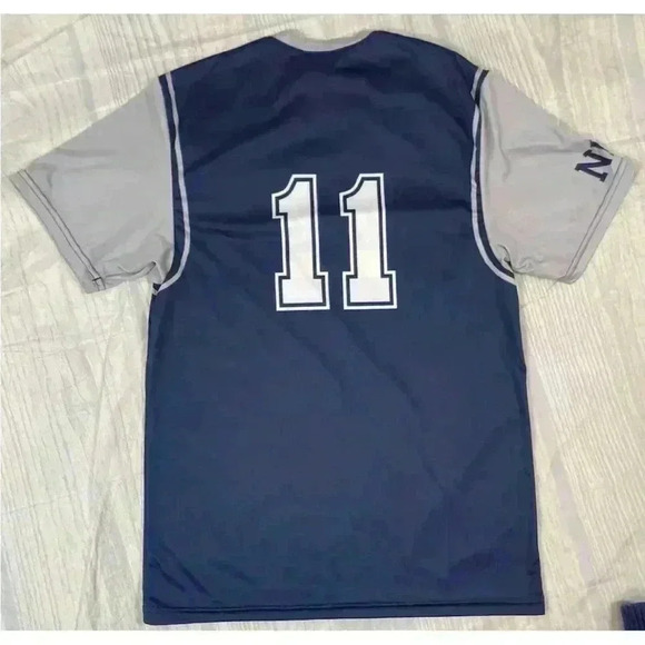 New York Yankees Shirt Men’s Size S Blue Gray Baseball Short Sleeve MLB dri fit - Picture 10 of 12